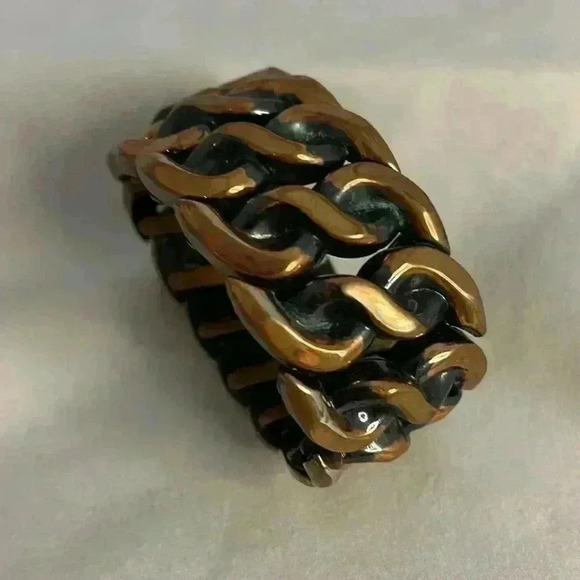 Vintage Art Modern  Copper Expandable Stretch Bracelet - Picture 4 of 4